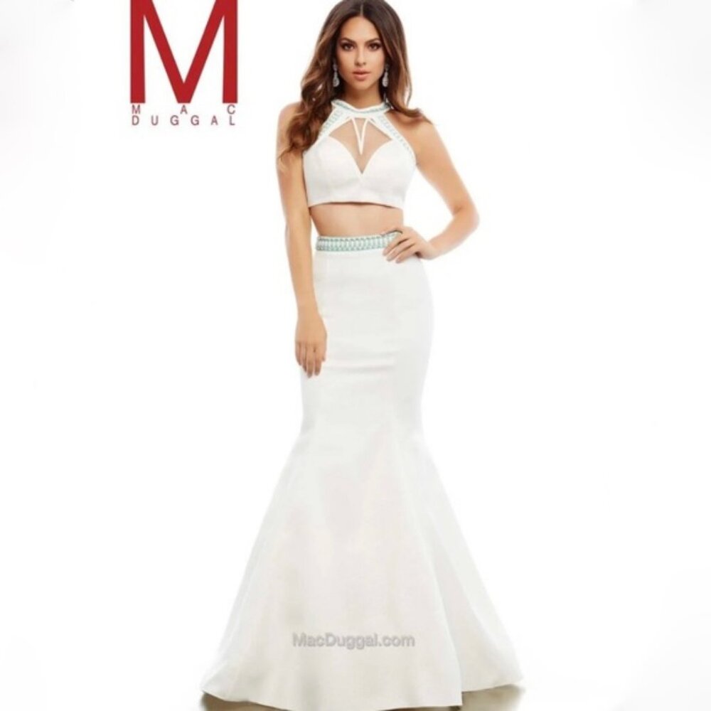 Cassandra Stone by Mac Duggal Formal Halter Gown
